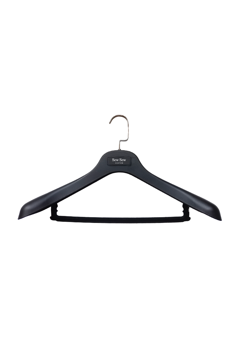 Jacket Hanger Rivet Plastic Jacket Hanger with Velvet Flocked Bar – MTM.Design Store