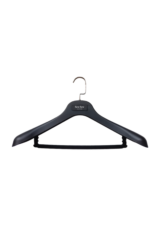 Plastic Jacket Hanger with Velvet Flocked Bar